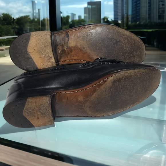 Allen Edmonds Men's Black Leather Tassel Woodstock Slip On Loafer Size 8D - Picture 3 of 8